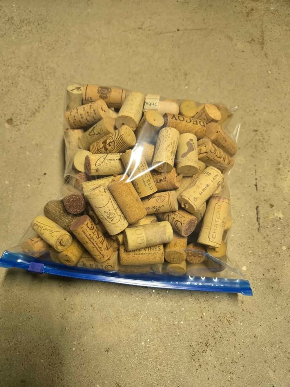 Bag of wine corks for decoration